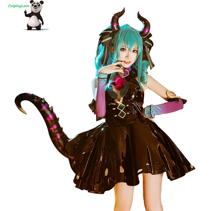 Cosplayed love little devil Miku cosplay costume black cute dress for women Halloween Christmas gift