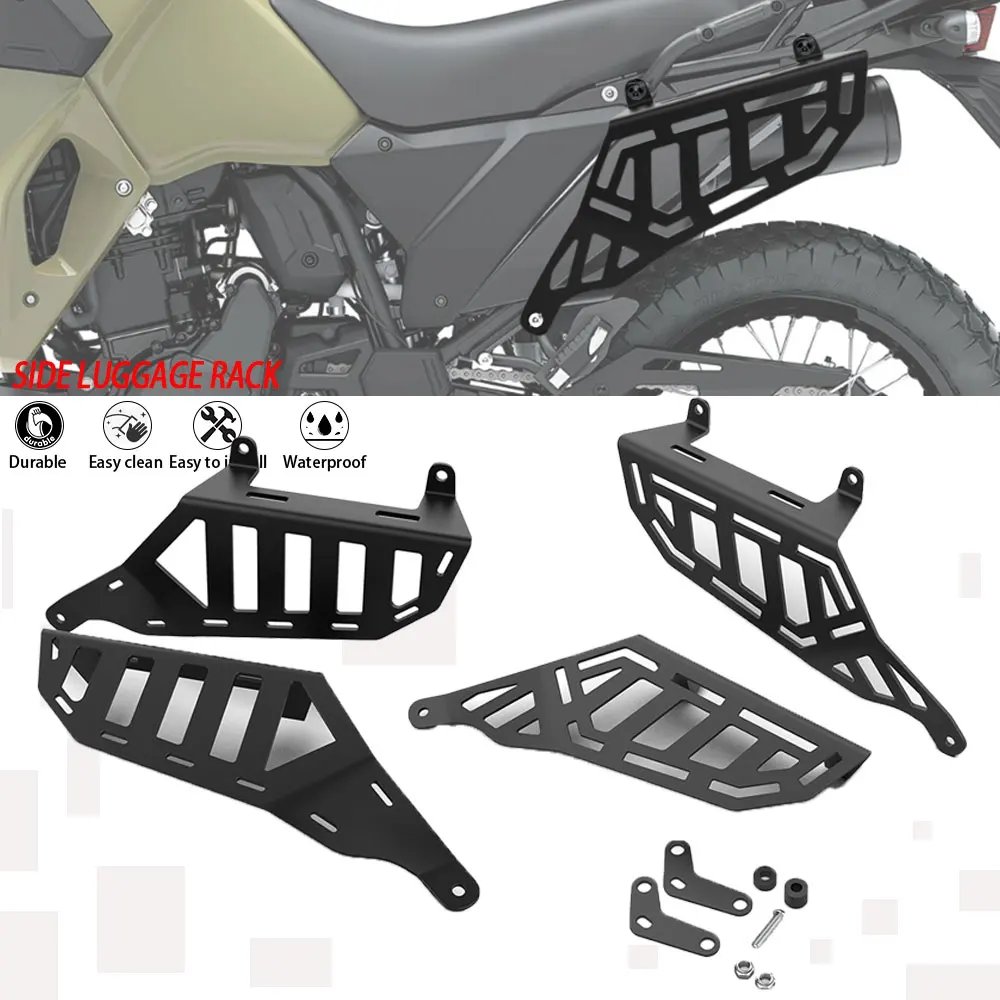 Side Luggage Rack For Kawasaki KLR650 KLR 650 Adventure Traveler / ABS 2022 2023 2024 Motorcycle Luggage Holder Bracket Parts