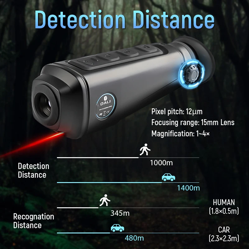 DALI-cámara térmica de mano para caza, Monocular de visión nocturna infrarroja, S243 Pro, S252