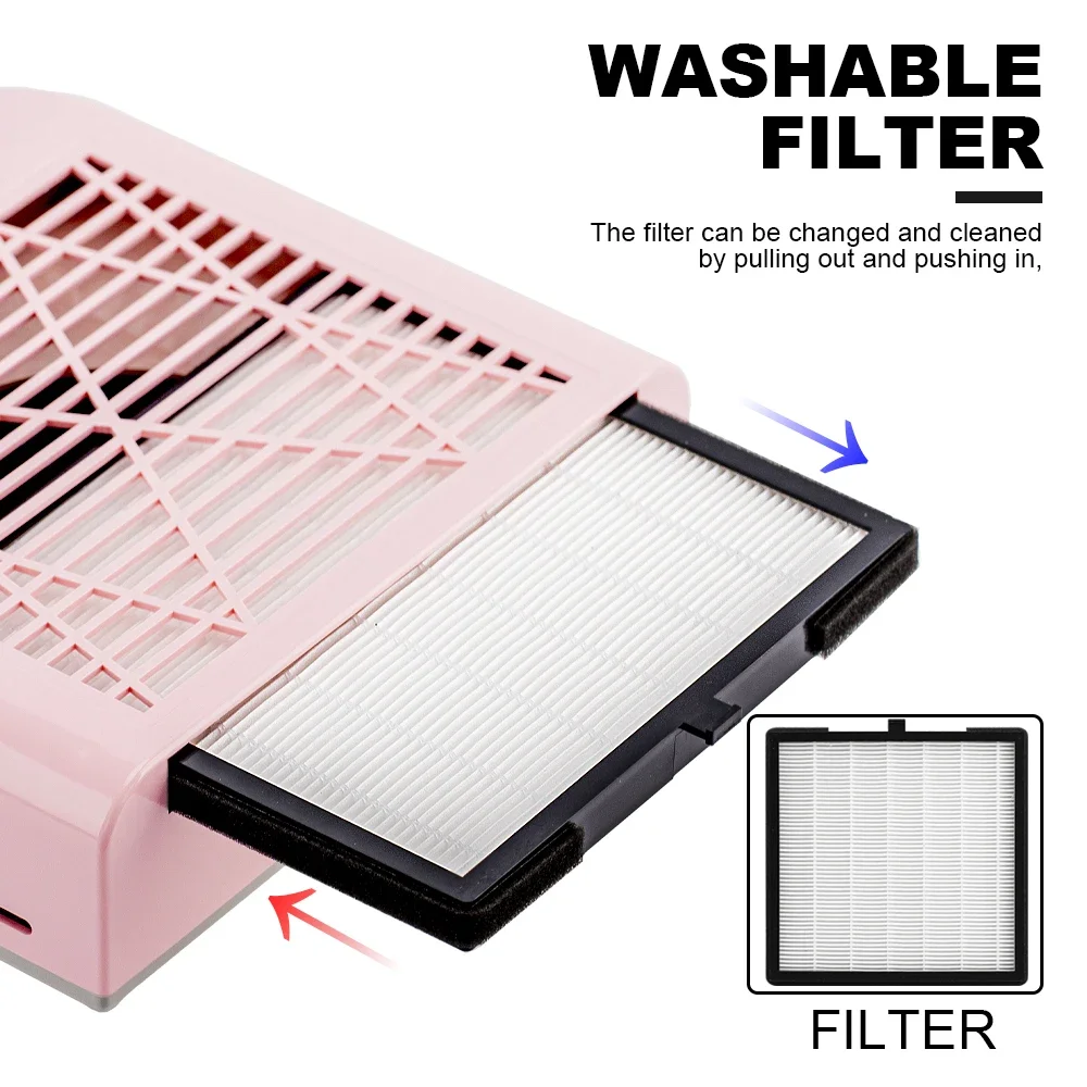 Nail Dust Collector Manicure Machine Tools Strong Power Nail Vacuum Cleaner With Remove Filter Extractor Fan  Art Tool