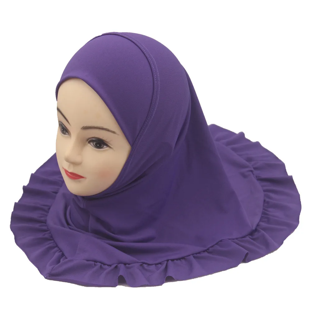 Ragazze musulmane Hijab Bambini Scialle avvolgente Sciarpa islamica Amira Sottoscocca Cappello Cap Bambini Arabo Modello semplice Beanie Bonnet Cover