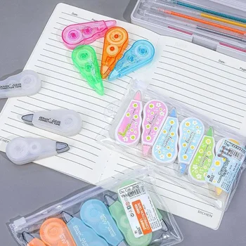 Ensemble de mini rubans portables pour fille, fournitures scolaires et de bureau, cadeau promotionnel, Corée du Sud, papeterie mignonne, 6 pièces par paquet