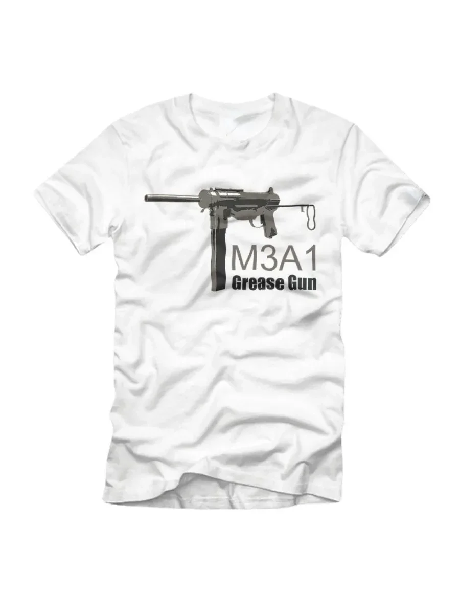 M3-A1 Grease Gun SMG MPi MP Machine Gun T-Shirt 100% Cotton O-Neck Short Sleeve Summer Casual Mens T-shirt Streetwear