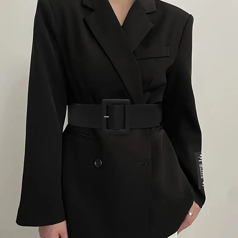 مشد خصر بحزام عريض أسود للفساتين والمعاطف وسترة التخسيس وشاح كبير الحجم مزخرف أحزمة نسائية كبيرة الحجم