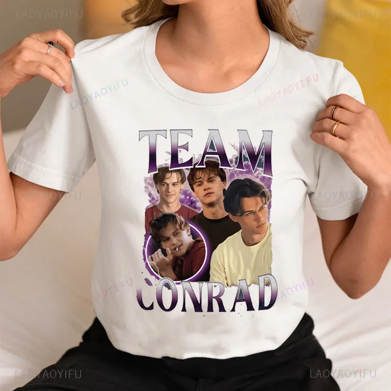 تي شيرت Team Conrad القطني Cousins Beach Movie Shirt Vintage Movie The Summer I Turned Pretty 3 تي شيرت جرافيك للرجال