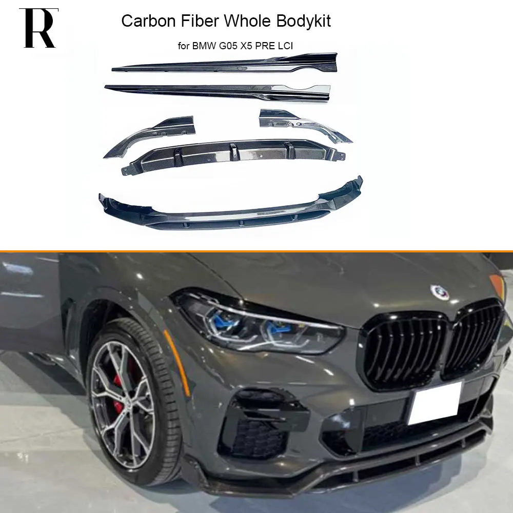 MP Style Carbon Fiber Bodykit Front Bumper Chin Lip Side Skirt Rear Diffuser for BMW G05 X5  M Sports  2019-2023 Pre-lci