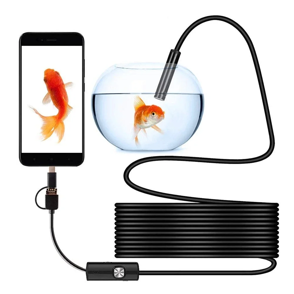 Imagem -04 - Waterproof Led Iluminação Inspeção Câmera Mini Endoscópio Câmera 3.5m 5m 10m Fio 5.5 mm Lens Tipo-c Usb Borescopes