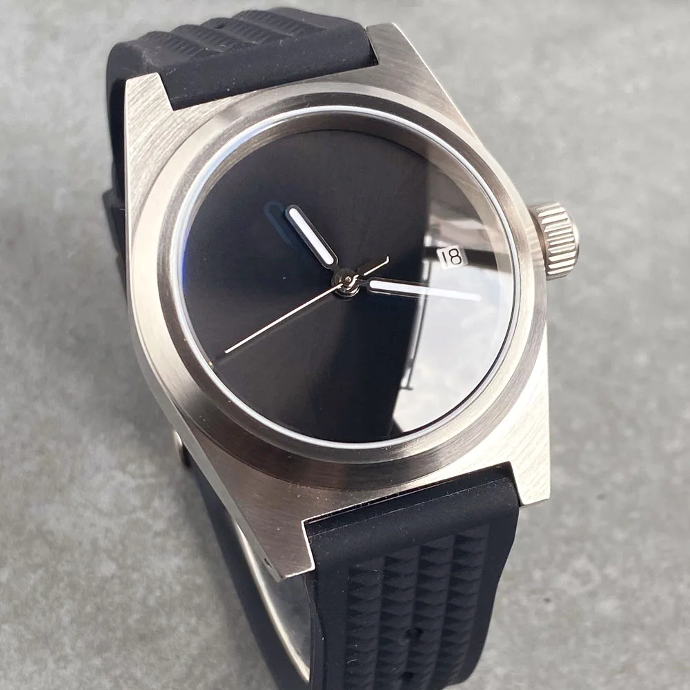 

Tandorio 38MM Diving 20ATM Waterproof NH35A Men Watch Black Sunburst Dial Wristwatch Lume Marks AR Arched Sapphire Glass New