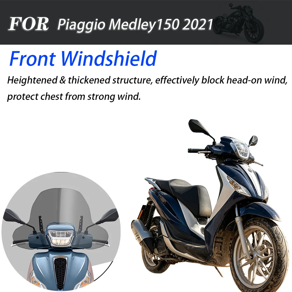 Hand‑Guard Integrated Chest‑High Front Windscreen Modified Accessory For Piaggio Medley150 2021 Scooter