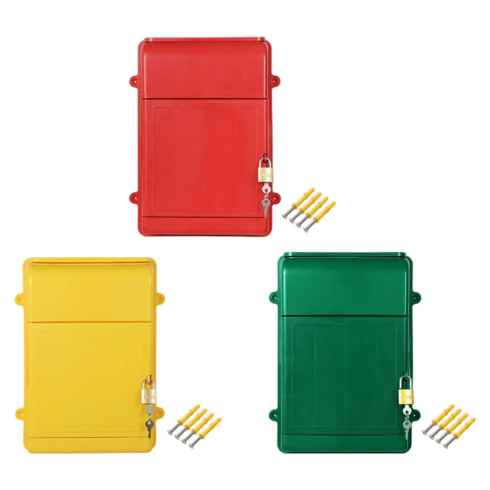 صندوق بريد معلق على الحائط قابل للقفل، صندوق بريد متعدد الاستخدامات، صندوق تبرع لحامل الصحف، تركيب بسيط وخفيف الوزن