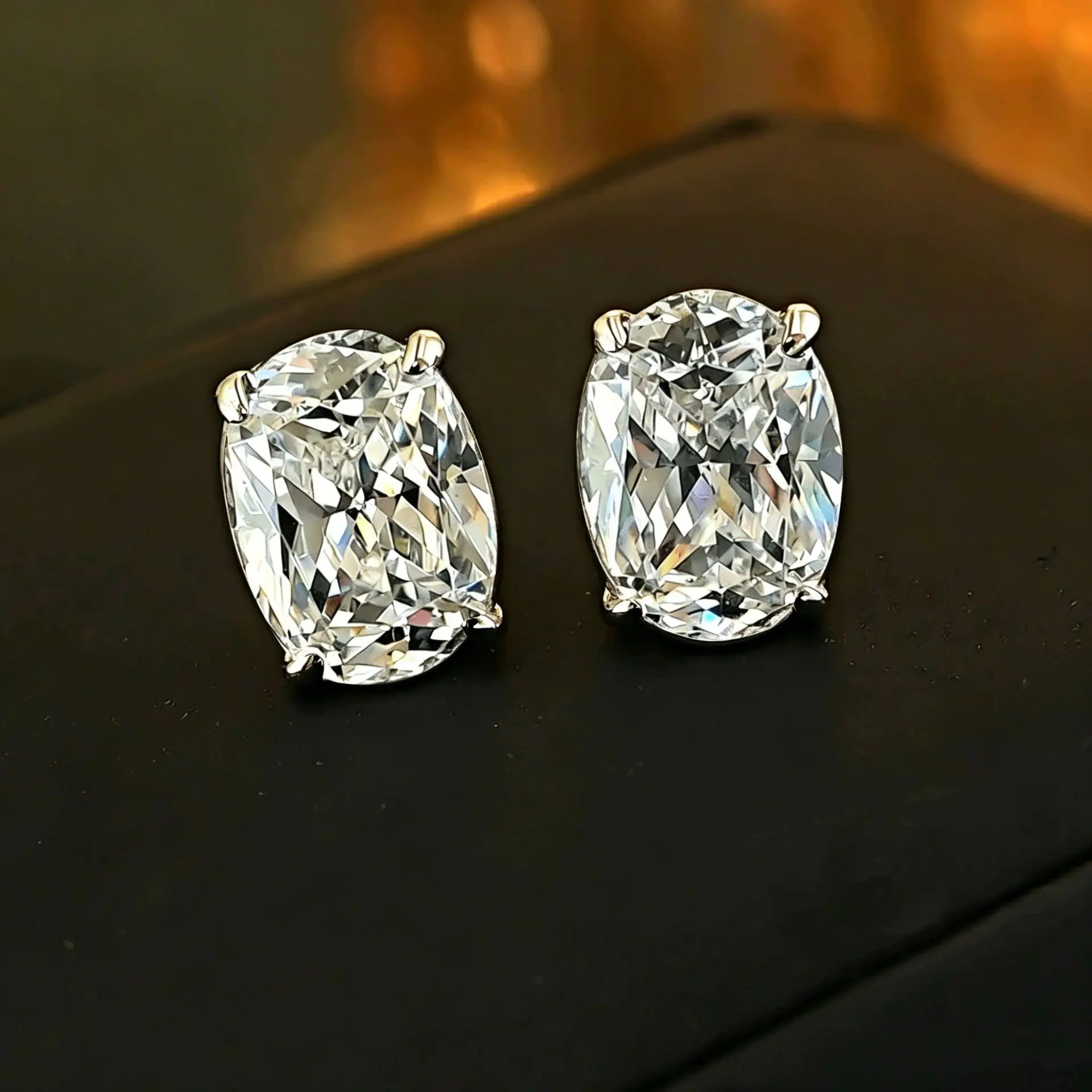 2026 Neue Produkteinführung - Meistverkaufte Diamant-Paribadeni-Eis-Schnitt Lange Kissenförmige Weiße Zirkonium-Ohrringe aus Reinem Silber, Einfach – Detail 17
