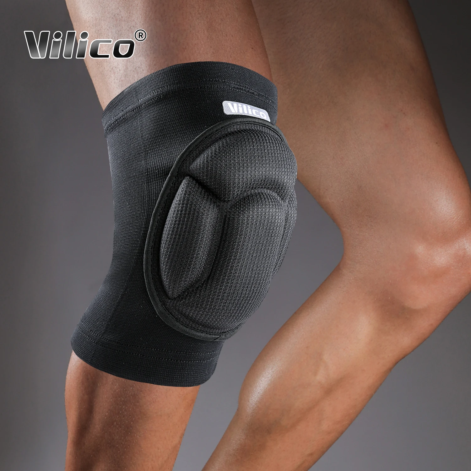 1Pc Thick Sponge Knee Sleeve Elastic Breathable Knee Pad Shock Absorption Knee Support for Outdoor Workout Running Men Women