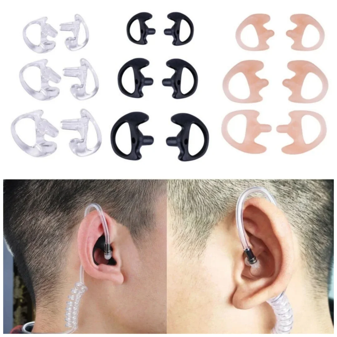 2Pcs Ear Molds Soft 2-Way Radio Earmold Replacing Earpiece Insert for Acoustic Coil Tube audio kits Headphone Accessories