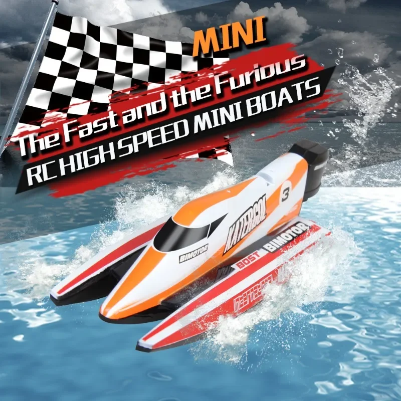 Pankeda 3313 2.4Ghz Mini RC Boat Radio Control F1 Racing Boat Rechargeable Ship RTR Gift Box Birthday Boy Girl beach toy gift