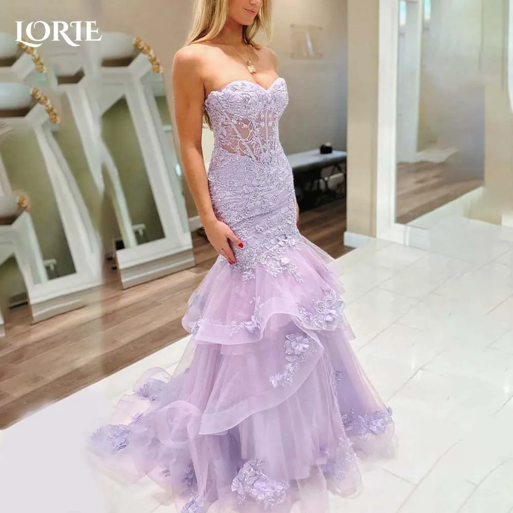 

LORIE Mermaid Formal Evening Dress Ruffled Party Dress Elegant Prom Dress Sweetheat Princess Ball Dress Backless Party Gown 2024