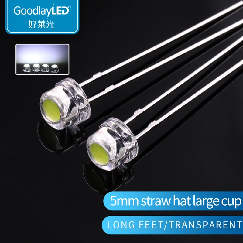 

Соломенная шляпа F5 с длинной ножкой, большая чашка, прозрачные светодиодные лампы высокой яркости, прозрачный белый свет, подключаемая светодиодная лампа b