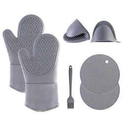 Microwave Oven Heat Insulation Gloves High Temperature Oven Gloves 500 800 Degrees Fireproof Bbarbecue Heat Insulation Gloves