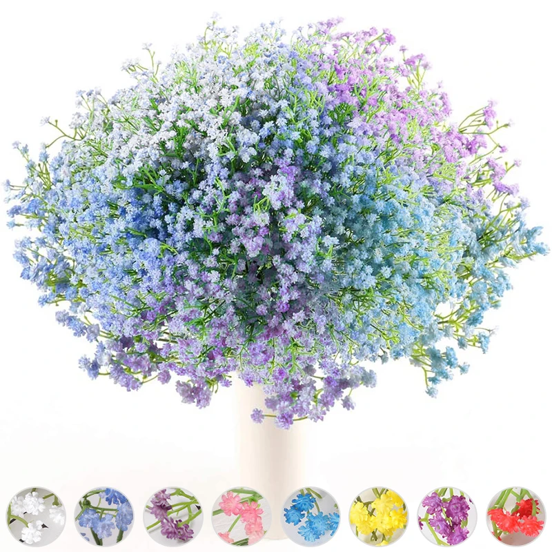 1pc Artificial Baby Breath Flowers Plastic Fake Flower for Indoor and Outdoor Wedding Bride Flower Bouquet Family Garden Party