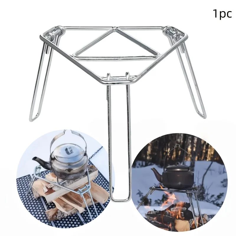 1PCS Stainless Steel Campfire Rack Grill Grate Camping Hiking Backpacking Pan Tripod Stand Camper Cooking Kitchen Equipment