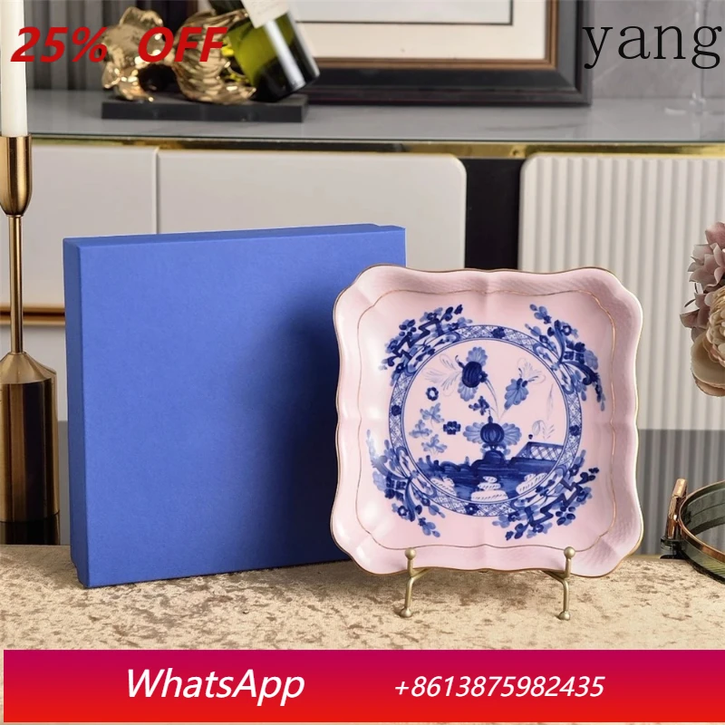 Ceramic Printed Tableware Package Kitchen Supplies Afternoon Tea Cup And Saucer Tray Milk Pot Tableware Storage High Foot Plate
