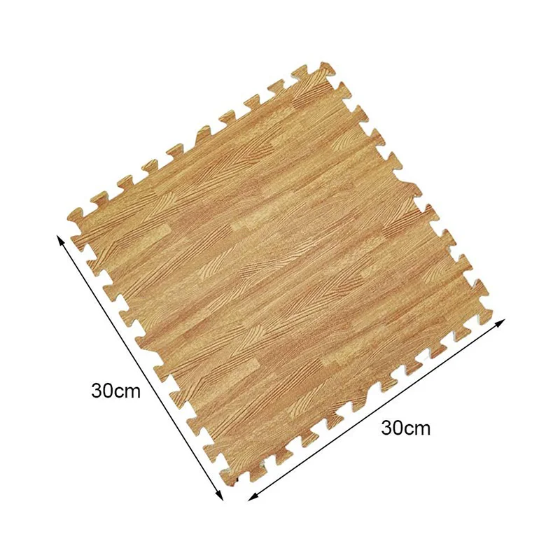 30x30cm Wood Grain Splicing Grounding Mat Children Puzzle Indoor Crawling Rug Non-slip Sports Yoga Fitness Thickening Floor Mats