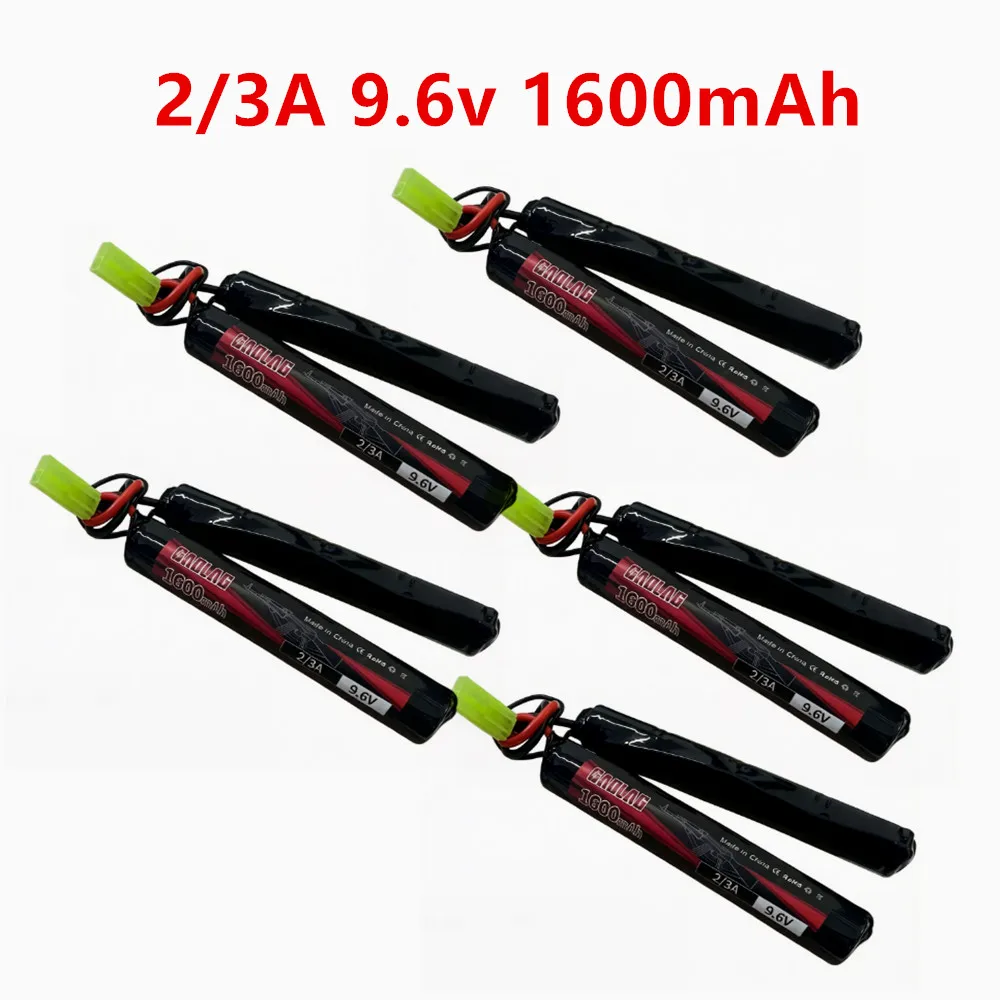 NIMH 9.6V 1600mAh Butterfly Nunchuck Battery Pack with Mini Tamiya For Airsoft Guns M4, G36, M110, SR25, M249, M240B