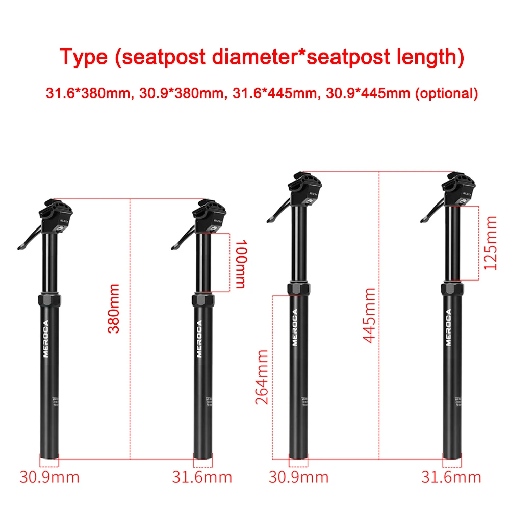 Telescopic Bicycle Seatpost 30.9/31.6mm Adjustable Height Bike SeatTube Aluminum Alloy Hydraulic Bicycle  Accessory