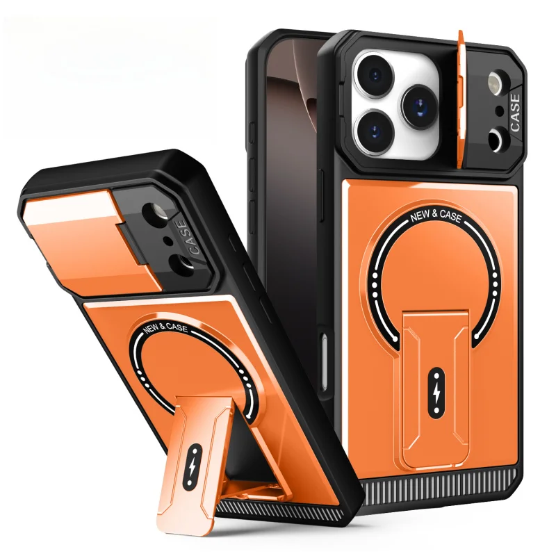 

Anti-drop magnetic phone case17pmApplicableiphone 16promaxFully anti-slipiPhone14plusMatte-finish stand case13PMSoft rubber hard