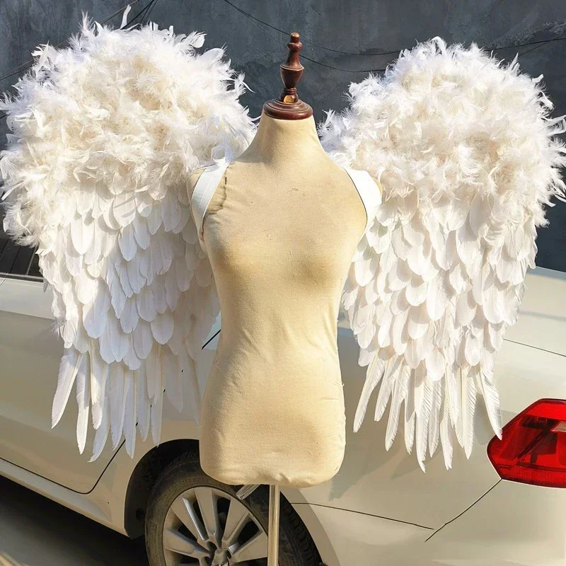 

NEW Large Size White Angel Wings Fit for Model Stage Show Photography Wedding Cosplay Game Feather Props Outdoor Decoration