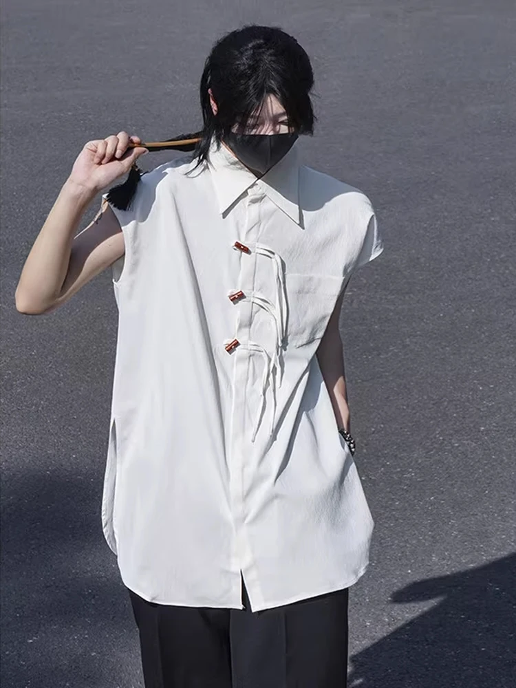 

Новый китайский мужской костюм Svel irt High-End Sensation Small Design Sense Zhongan Tang f Sve irt