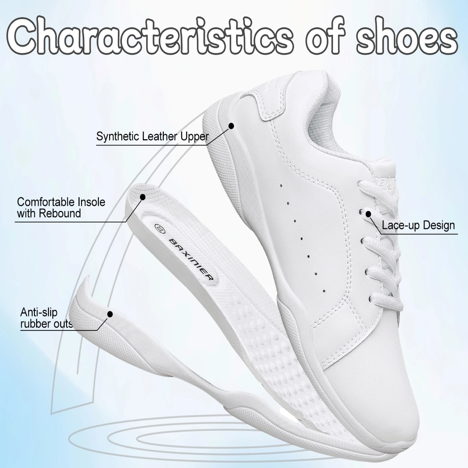 BAXINIER 화이트 치어리딩 슈즈 (여아/남아/청소 - Sneaker Case 리뷰 및 가격