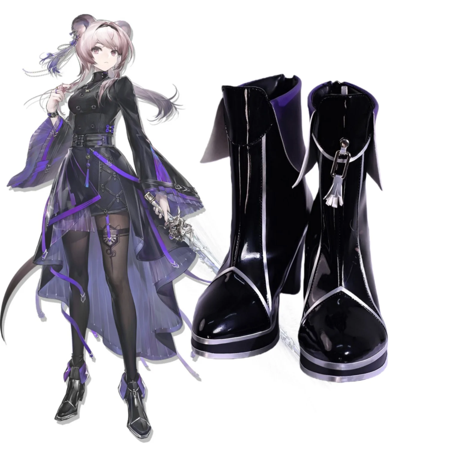 Arknights Lin Cosplay Game Schoenen Anime Lin Yuxia Accessoires Rekwisieten Halloween Kostuums voor Man Vrouw Schoen