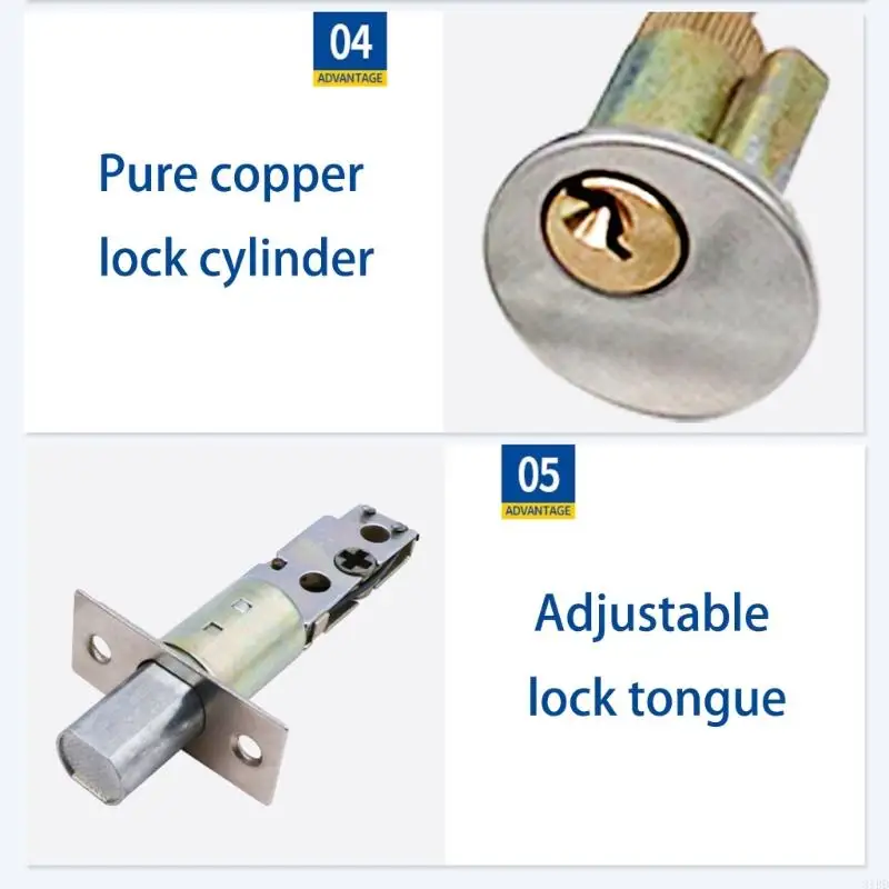 Wzmocniony cylinder zabezpieczający bez uderzenia i zakleszczenia, do standardowych instrukcji montażu drzwi