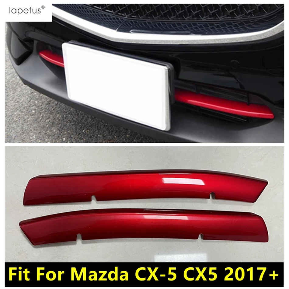 

2PCS Front Bumper Bottom Grille Grill Strip Decoration Cover Trim For Mazda CX-5 CX5 2017 - 2023 ABS Chrome / Red Accessories