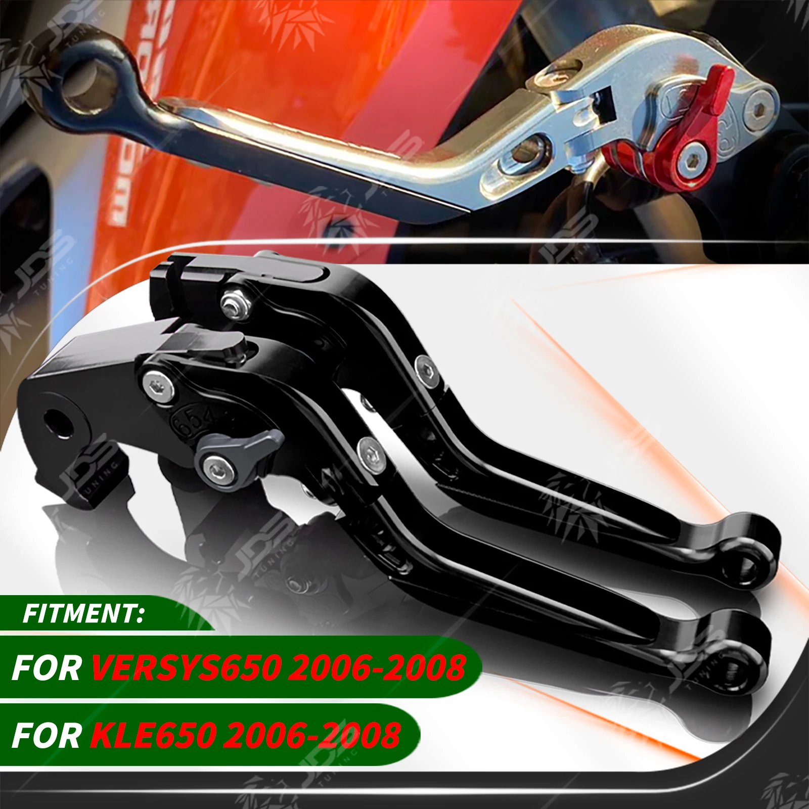 JDSTUNING For Kawasaki VERSYS650/KLE650 2006-2008 Clutch Lever Brake Lever Set Adjustable Folding Handle Levers Accessories