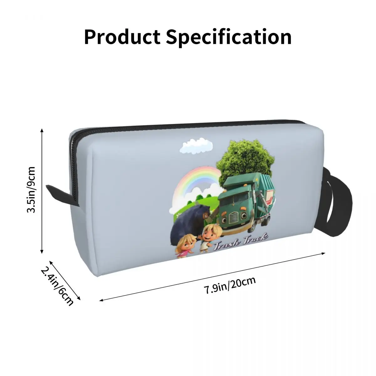 Trash Truck Animation, Trash Truck Netflix Makeup Bag Toiletry Cosmetic Bag for Women Beauty Travel Pencil Case