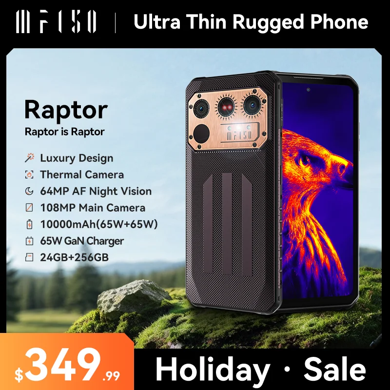 IIIF150 Raptor mesin pencitraan termal, mesin kasar 6.8 ''120Hz 10000mAh 12GB + 256GB 108MP ultra tipis Celular