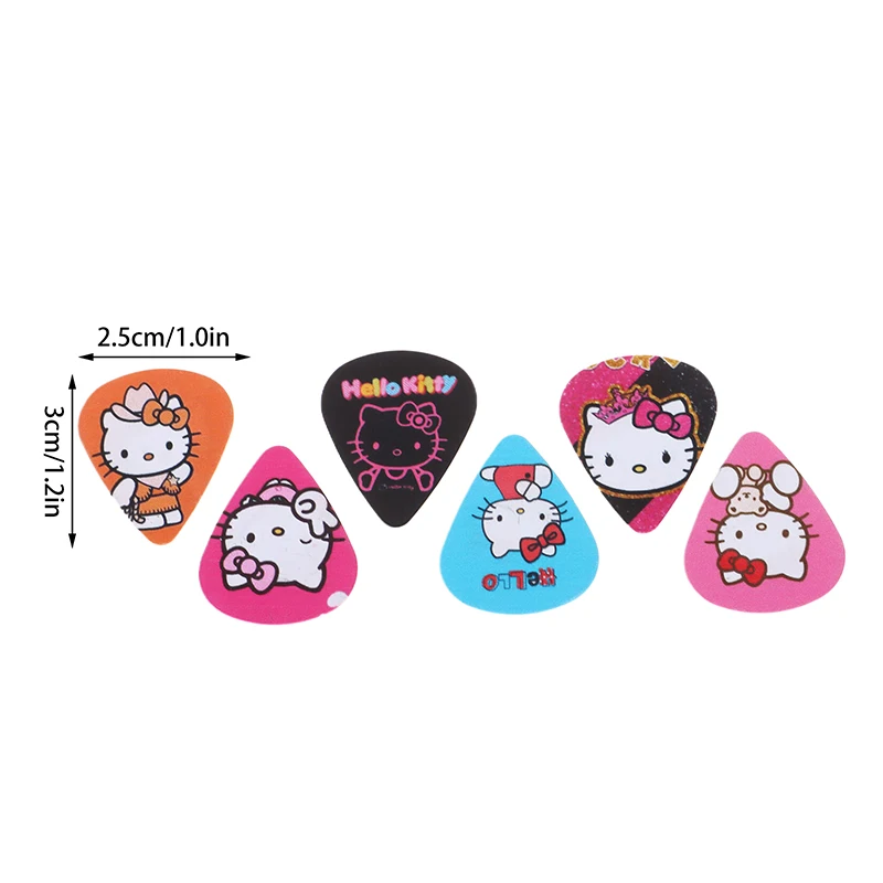 10 Uds. De púas de guitarra Kawaii Sanrio, Hello Kitty, bajo eléctrico suave, accesorios para instrumentos de guitarra acústica, herramientas de selección de guitarra de regalo