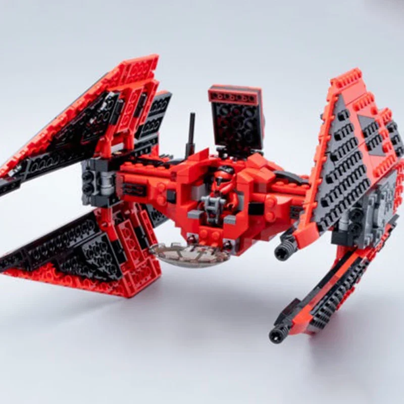 HOT TOY 496Pcs Crimson Space 75240 Interceptor Tie-Fighter Building Blocks Bricks Toys Kid Birthday Christmas Gifts