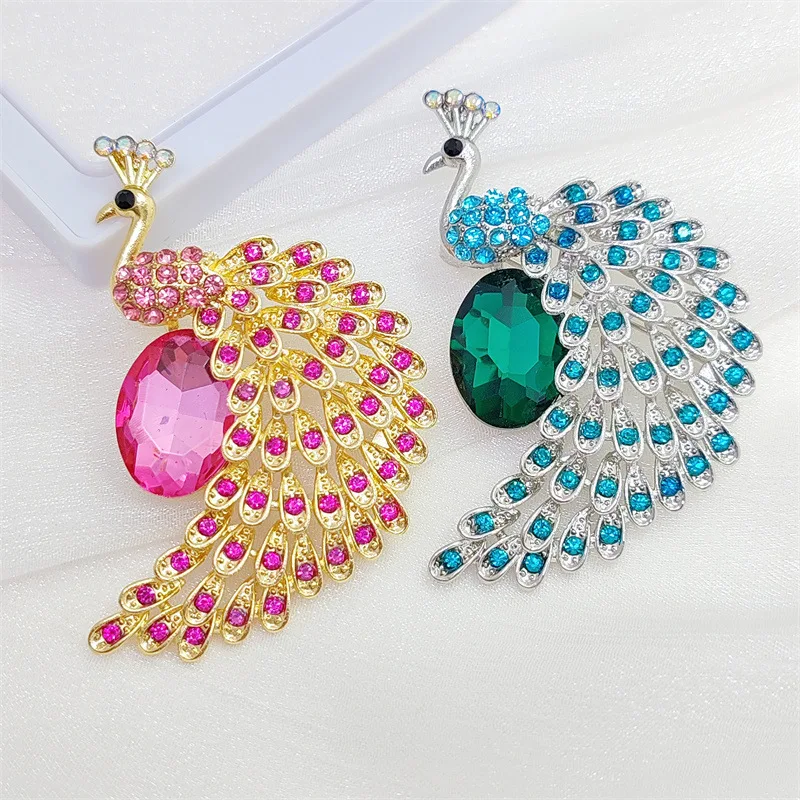 Exquisite Rhinestone Peacock Brooch For Unisex Luxury Colorful Zircon Animal Brooches Clothing Office Accessories Banquet Gifts view 3