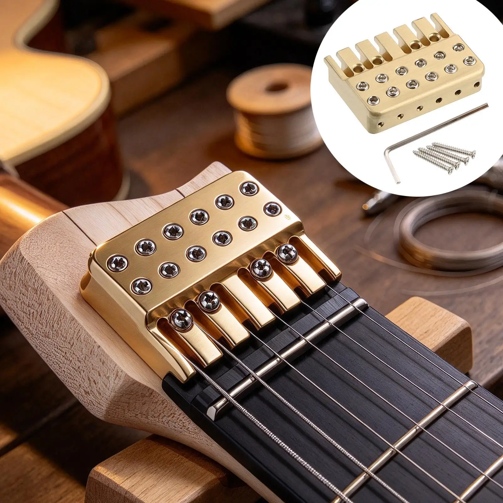 Guitar String Lock Nut Anti-Breakage Locking Hardware Replacement Headstock String Retainer Bar For Bass Lovers Boyfriend Boys