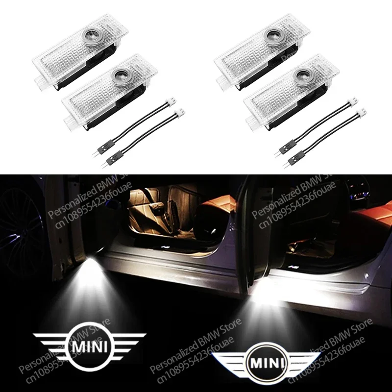 

2/4Pcs Car LED Door Projector Welcome Light Auto Accessories For BMW Mini Cooper R55 R56 R50 R53 R60 F55 F56 Styling Decoration