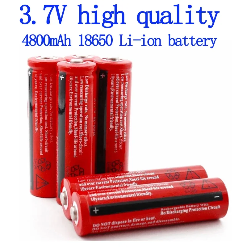 

100% new 3 .7V High Quality 4800mAh 18650 Lithium ion batteries Rechargeable Battery For Flashlight Torch