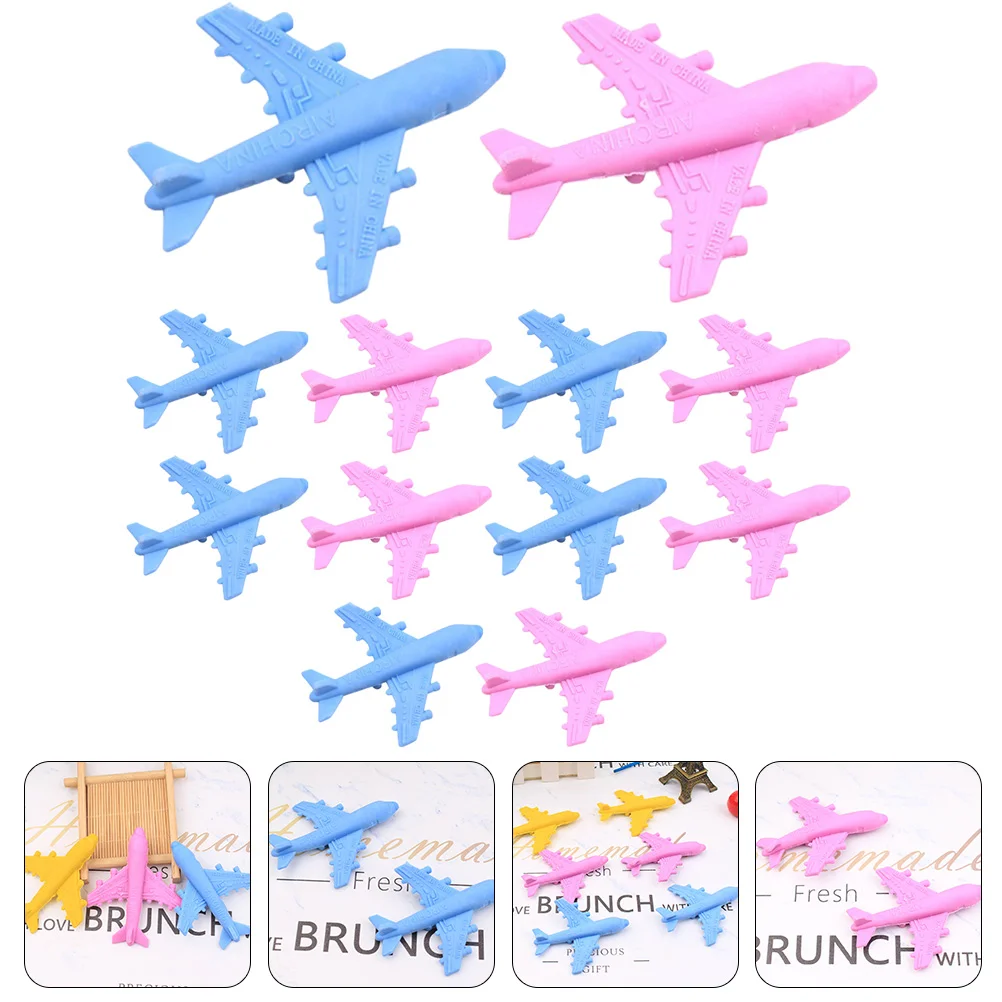 

12 Pcs Kids Puzzles Airplane Eraser Small Erasers Cool for Fun Cute School Supplies Eye-catching Assortment Student