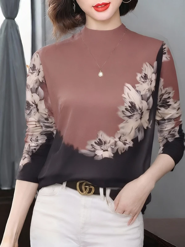 

Модная женская теплая кофта с длинным рукавом и флисовой подкладкой, с принтом, в стиле Mommy Style, с воротником-стойкой, приталенная, простой стиль