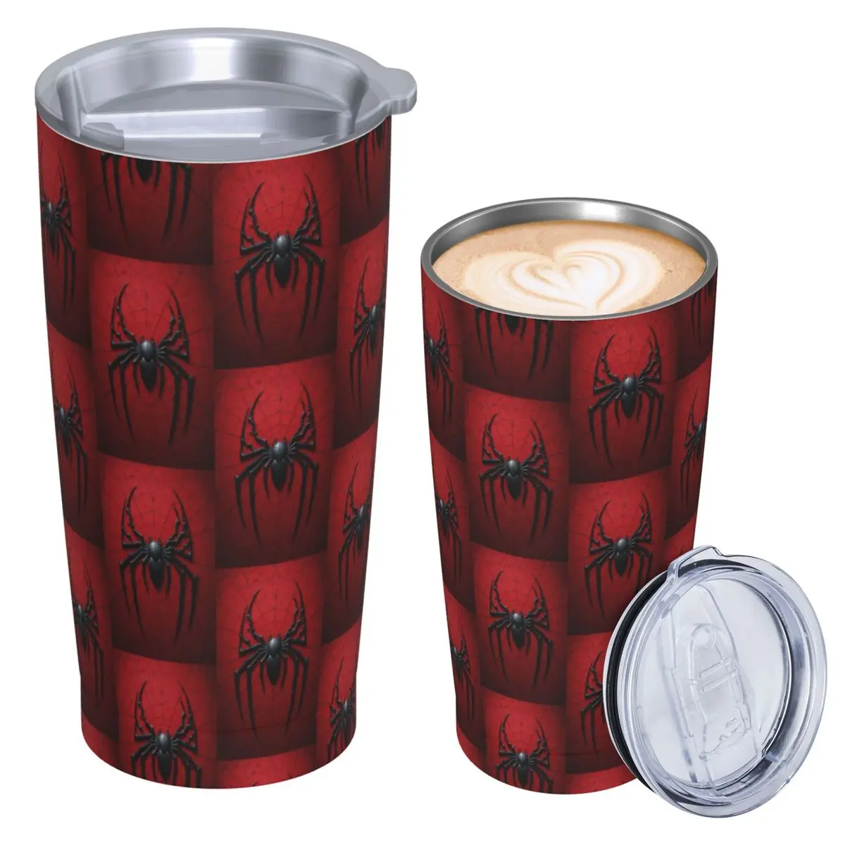 Spider Web Stainless Steel Tumbler Vacuum Insulated Mug Thermal Cold Cup Straws With Lid 20oz
