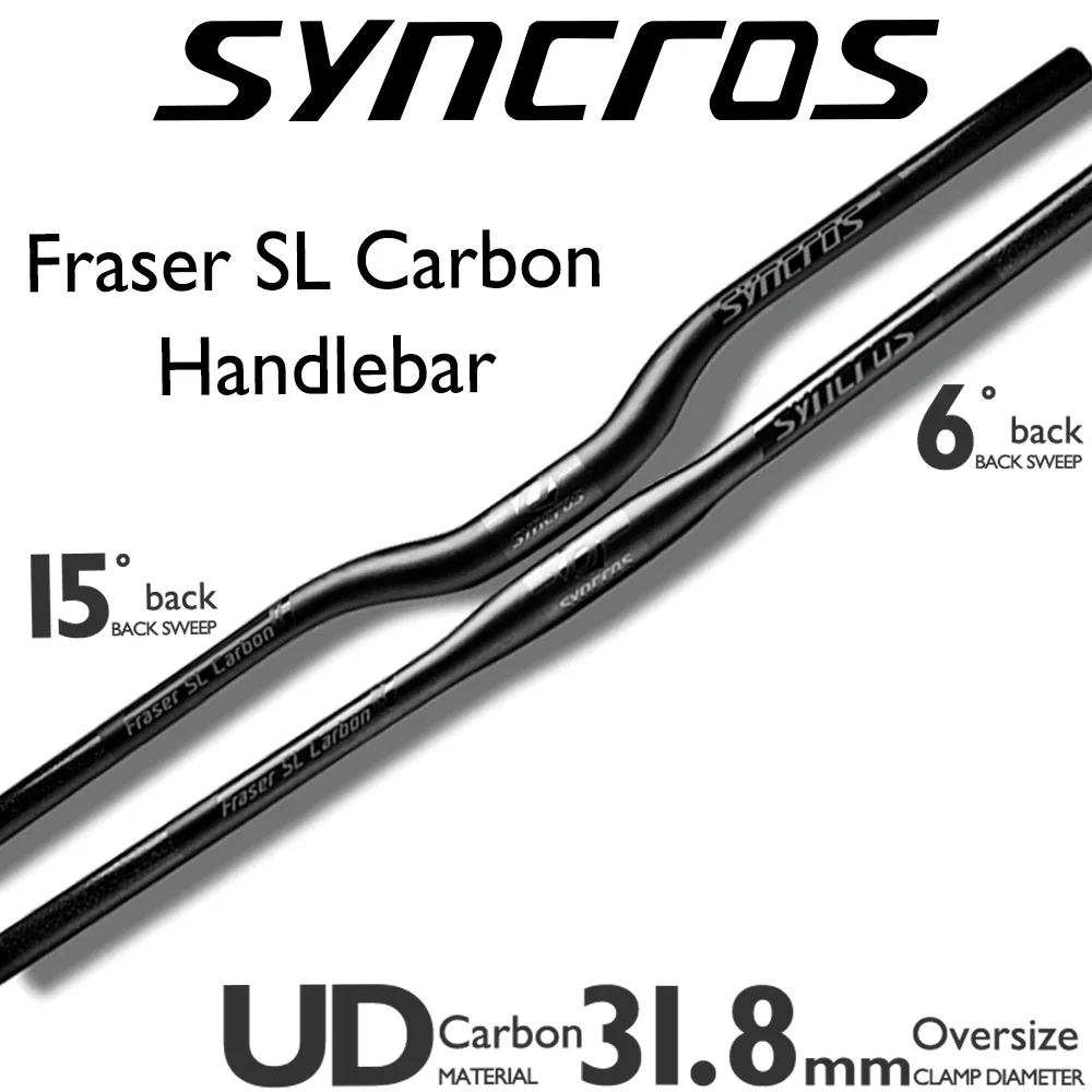 SYNCROS Fraser SL Black Full Carbon  Mountain Handlebar, Bicycle MTB Bike Handlebar/Flat/Rise Clamp 31.8mm660-740mm