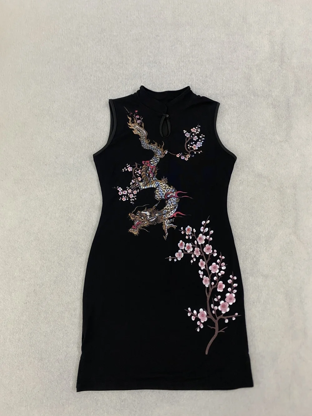 2026 New Summer Retro Flower Dragon Pattern Printed Dress, Spicy Girl Street Trend, Leisure Vacation, Date, Nightclub Party ins