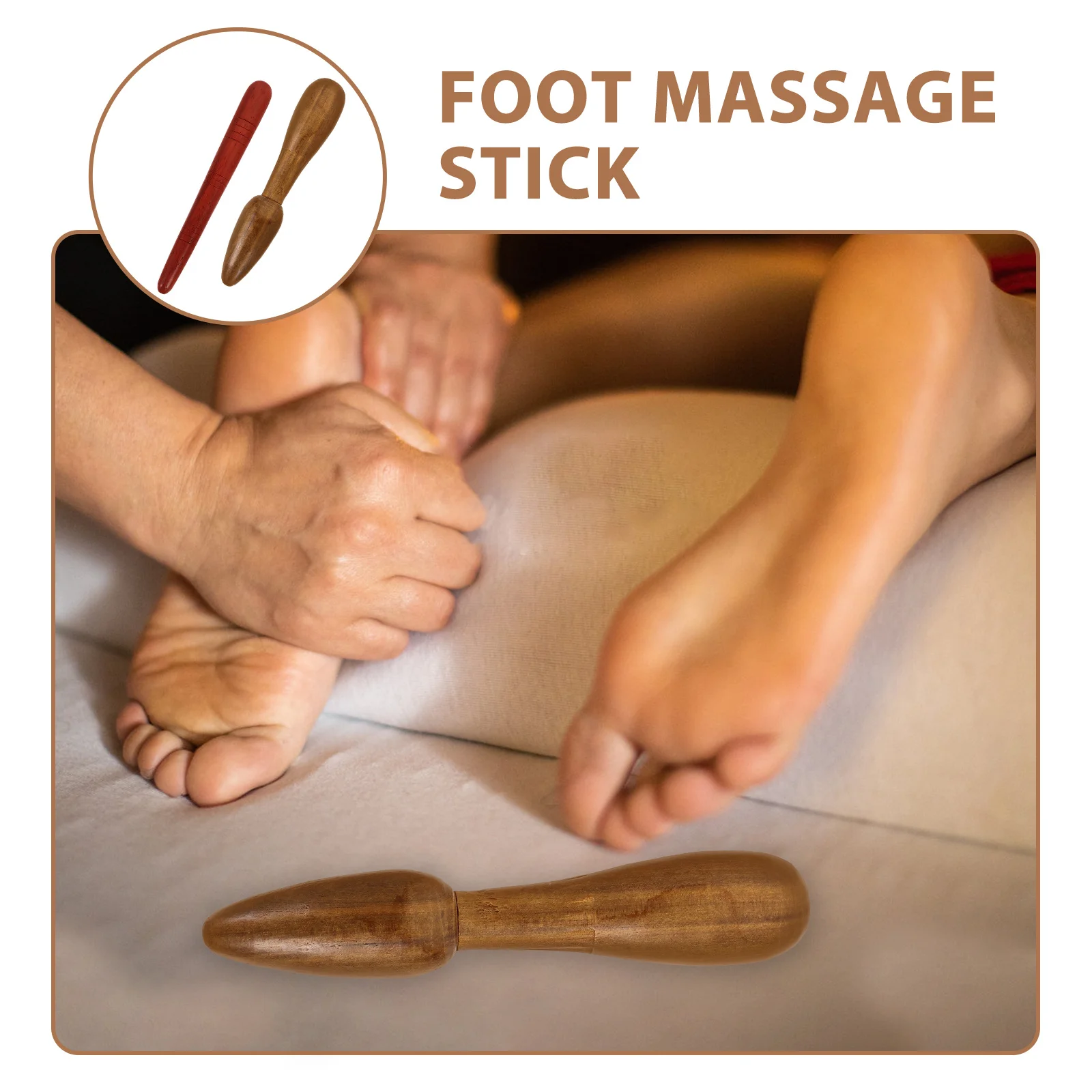 

2pcs Foot Massage Stick Wooden Reflexology Tools For Foot Hand Relaxation Massager Roller Sticks Body Muscle Pain Relief