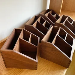 Multifunctional Office Storage Box High-End Solid Wood Desktop Organizer Cosmetic and Desk Accessories Box for Home